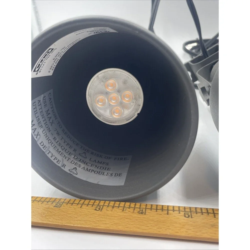SET of 2 - Ikea HEKTAR Wall Spotlight Lamp W Bulbs, Metal, Dark Gray - Pre Owned